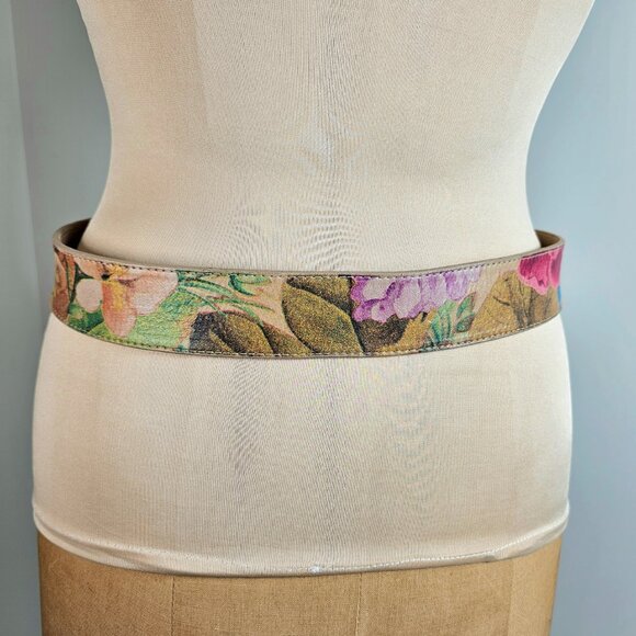 Leatherock Floral Leather Belt with Rhinestone Flower Buckle main image 7
